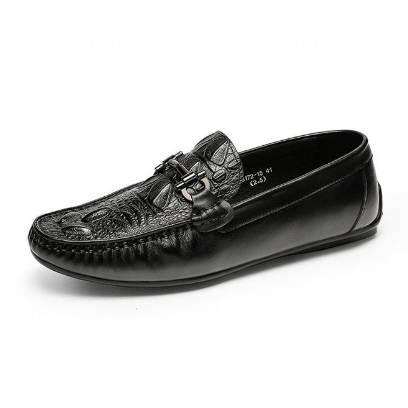 Loafers Herre Vanntette Slip On Leather - Svart