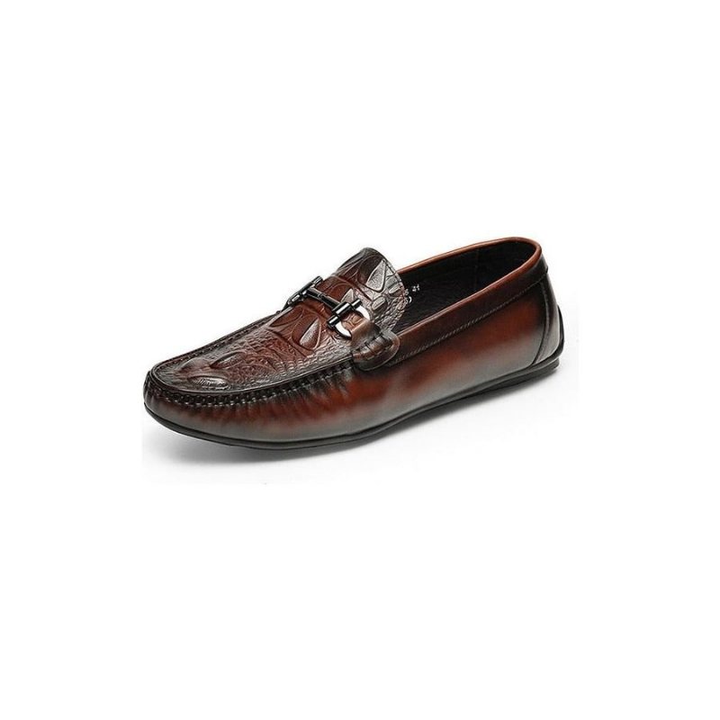 Loafers Herre Vanntette Slip On Leather - Rød