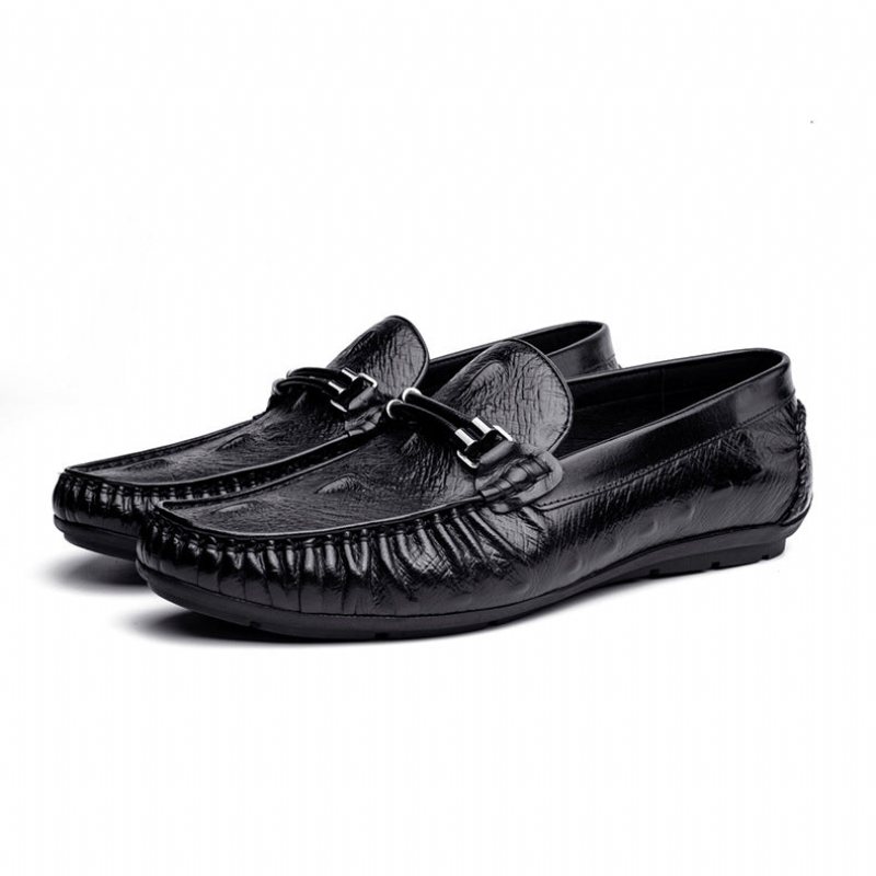 Loafers Herre Vintage Krokodilleskinn Eksotiske Brogue - Sort