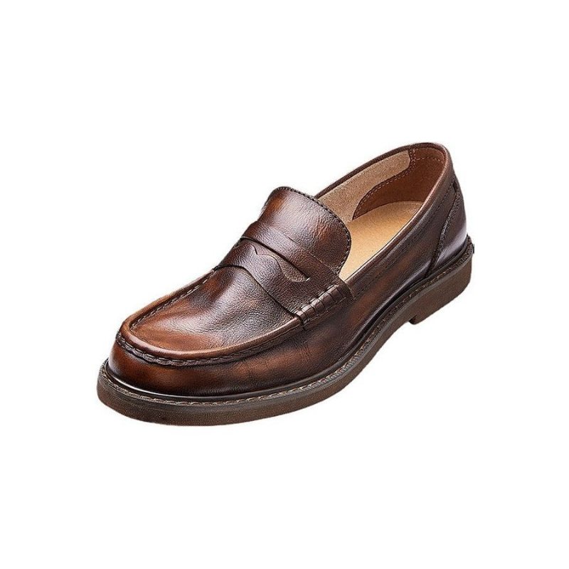 Loafers Kuskinn Slip-on Moccasin Sko For Menn - Kaffe