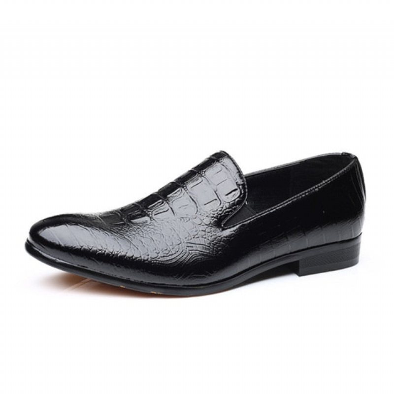 Loafers Slip-on Brogue-sko For Menn - Svart