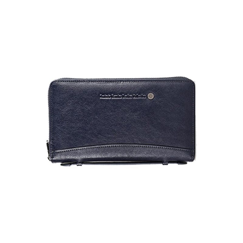 Lommeboker Herre Luksus Vintage Kuskinn Lang Clutch Lommebok - Marine