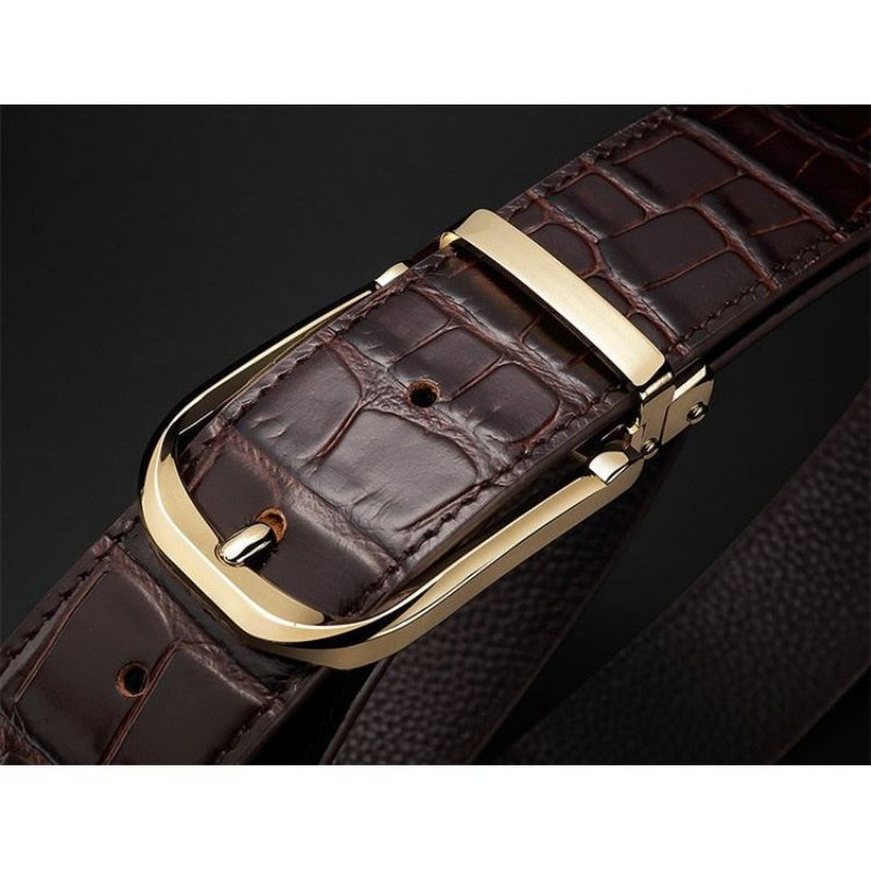 Menns Belter Vintage Luxury Croco Skinnrem Belte - Kaffe 2