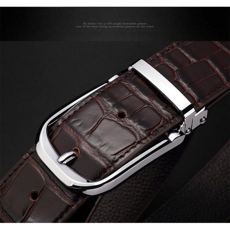 Menns Belter Vintage Luxury Croco Skinnrem Belte - Kaffe