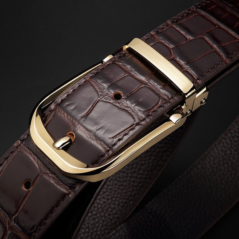 Menns Belter Vintage Luxury Croco Skinnrem Belte - Kaffe