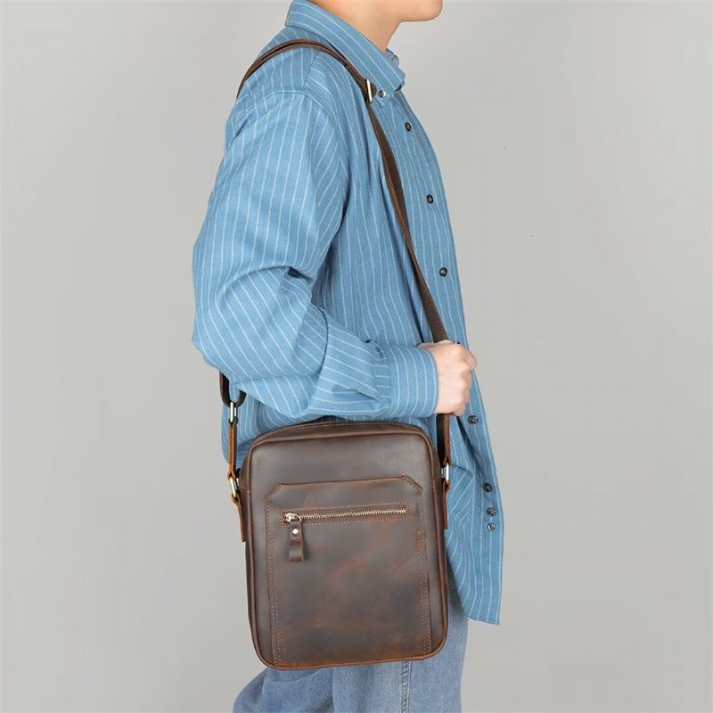 Menns Skuldervesker Distinguished Dapper Alligator Leather Tote - Kaffe