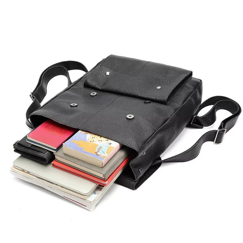 Ryggsekker Herre Kuskinn Business Travel Organizer Ryggsekk - Svart