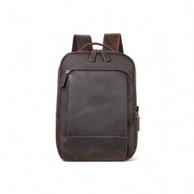 Ryggsekker Herre Vintage Luxury Leather Laptop Travel Daypack