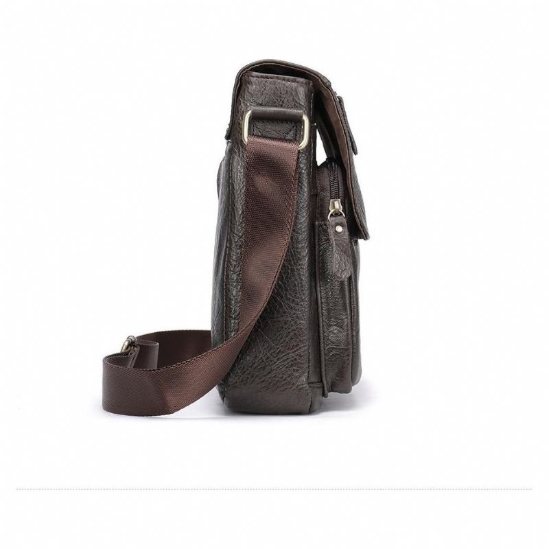 Skuldervesker Herre Crossbody-veske I Skinn - Kaffe