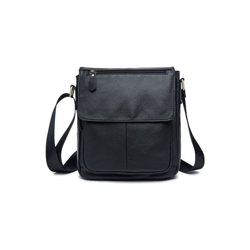 Skuldervesker Herre Crossbody-veske I Skinn - Sort