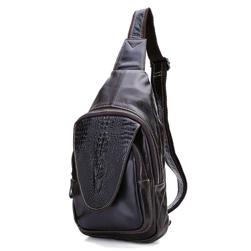 Skuldervesker Herre Elegant Sling Messenger-veske - Kaffe