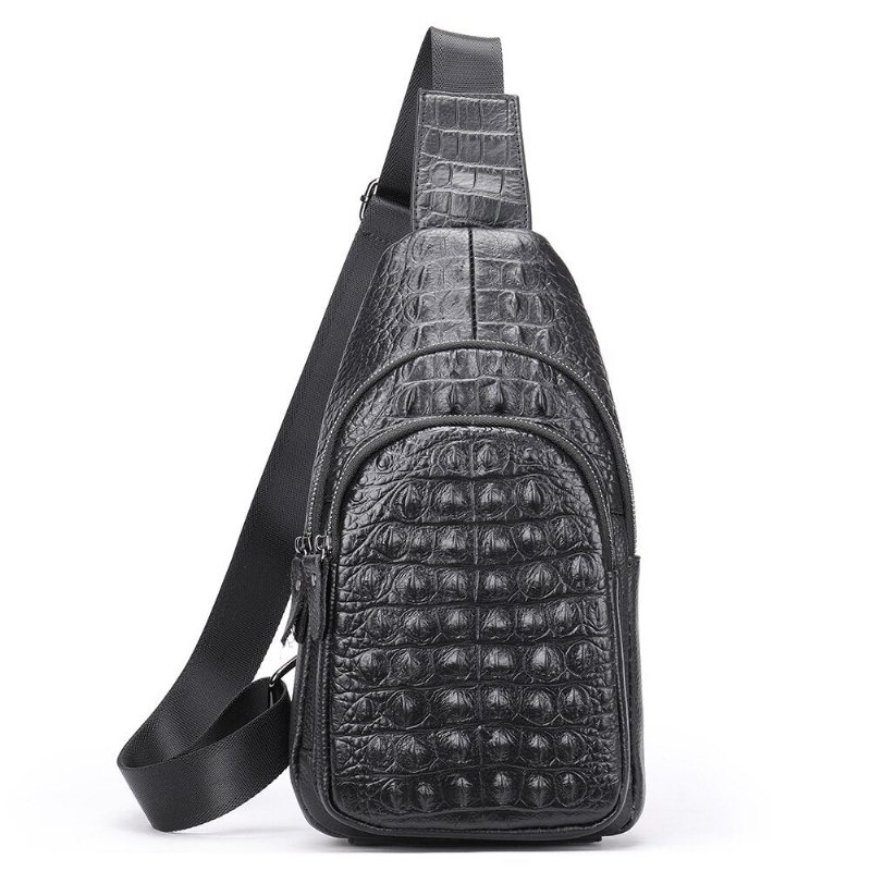 Skuldervesker Herre Exotic Chic Croc-preget Skulderveske - Svart