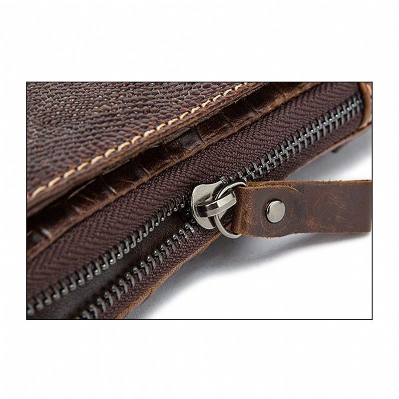 Skuldervesker Herre Leather Box Messenger-veske - Kaffe