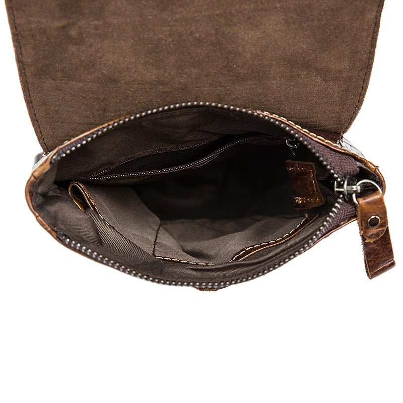 Skuldervesker Herre Leather Box Messenger-veske - Kaffe