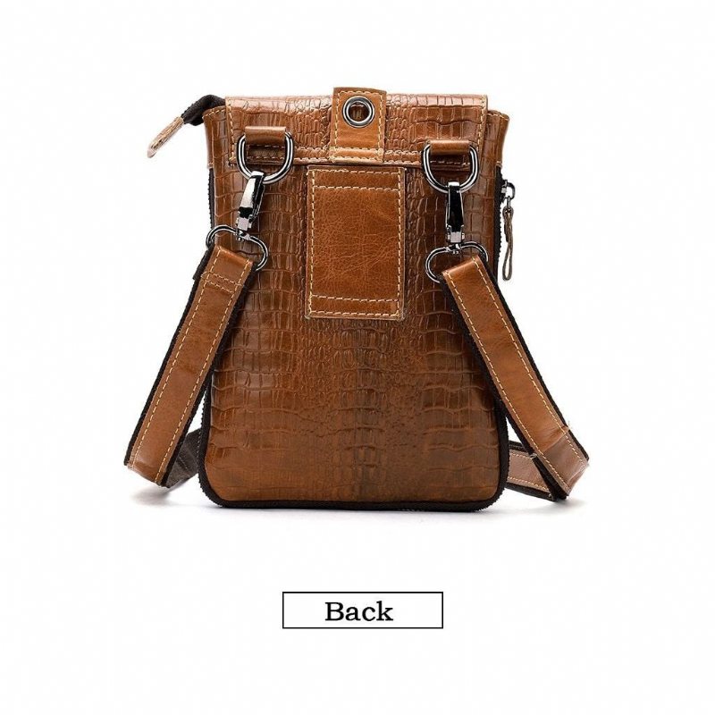 Skuldervesker Herre Leather Box Messenger-veske - Kaffe