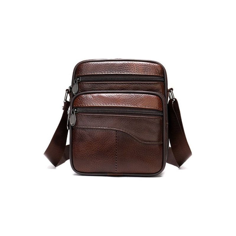 Skuldervesker Herre Luksus Eksotisk Skinn Med Klaff Crossbody Messenger-veske - Kaffe 3