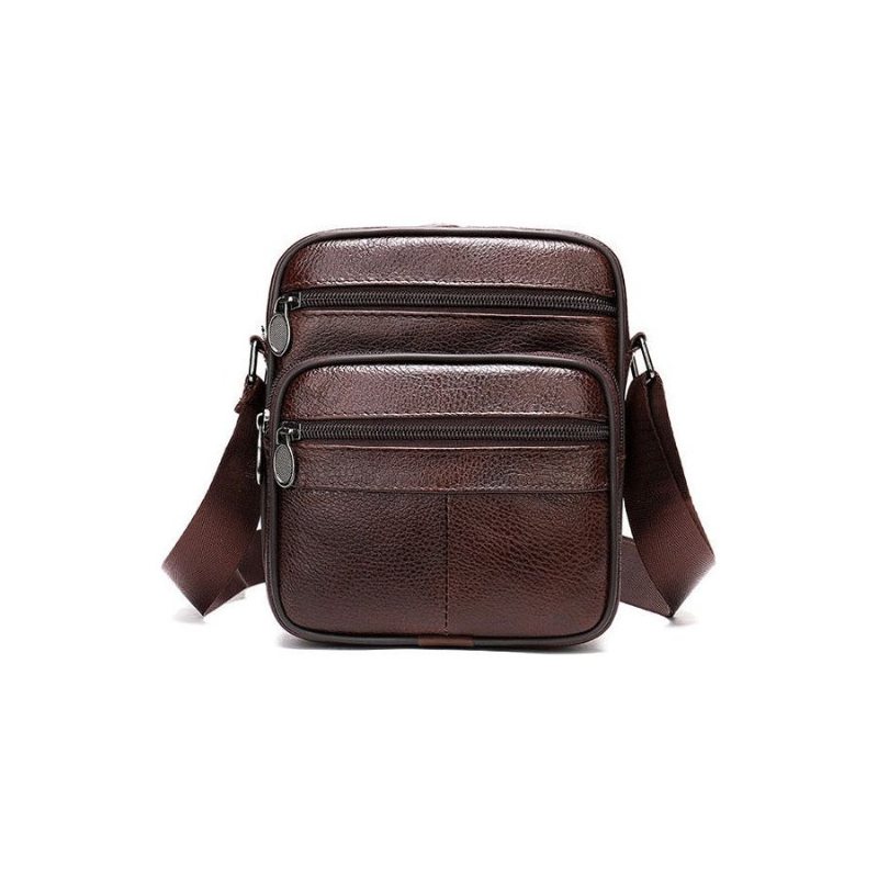 Skuldervesker Herre Luksus Eksotisk Skinn Med Klaff Crossbody Messenger-veske - Kaffe 4