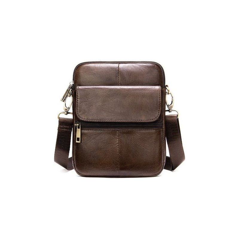 Skuldervesker Herre Luksus Eksotisk Skinn Med Klaff Crossbody Messenger-veske - Kaffe