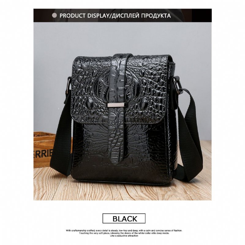 Skuldervesker Herre Luxury Alligator Flap Messenger-veske - Svart