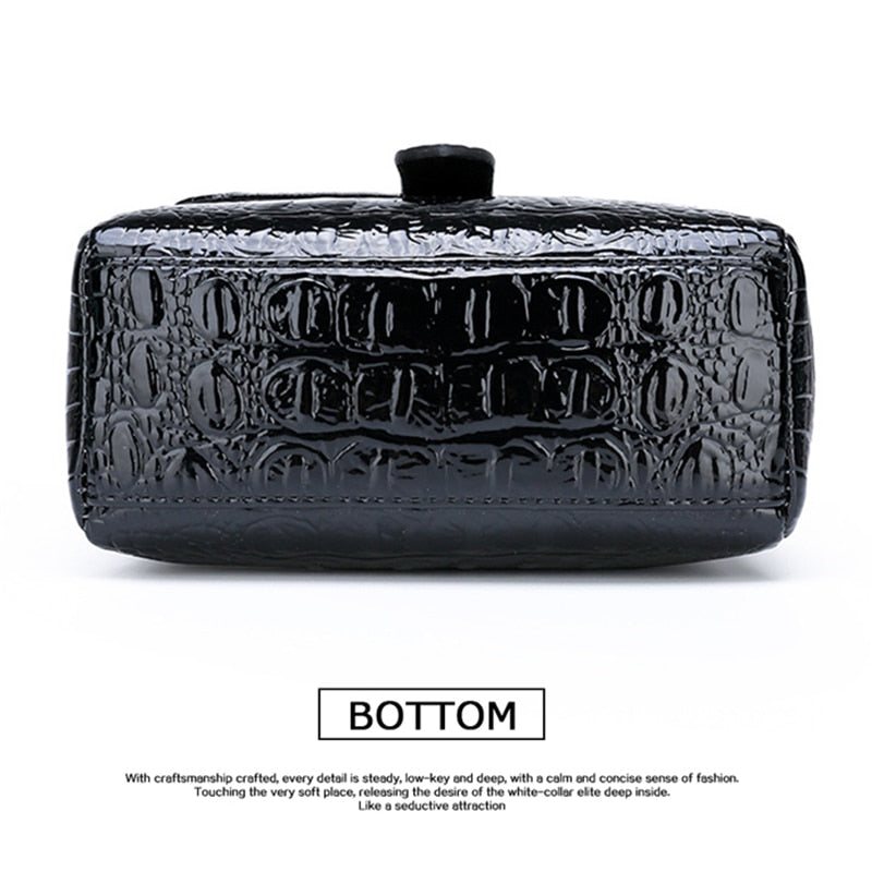 Skuldervesker Herre Luxury Alligator Flap Messenger-veske - Svart