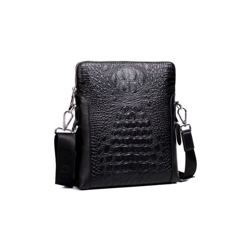 Skuldervesker Herre Luxury Crocstyle Business Skulderveske - Svart