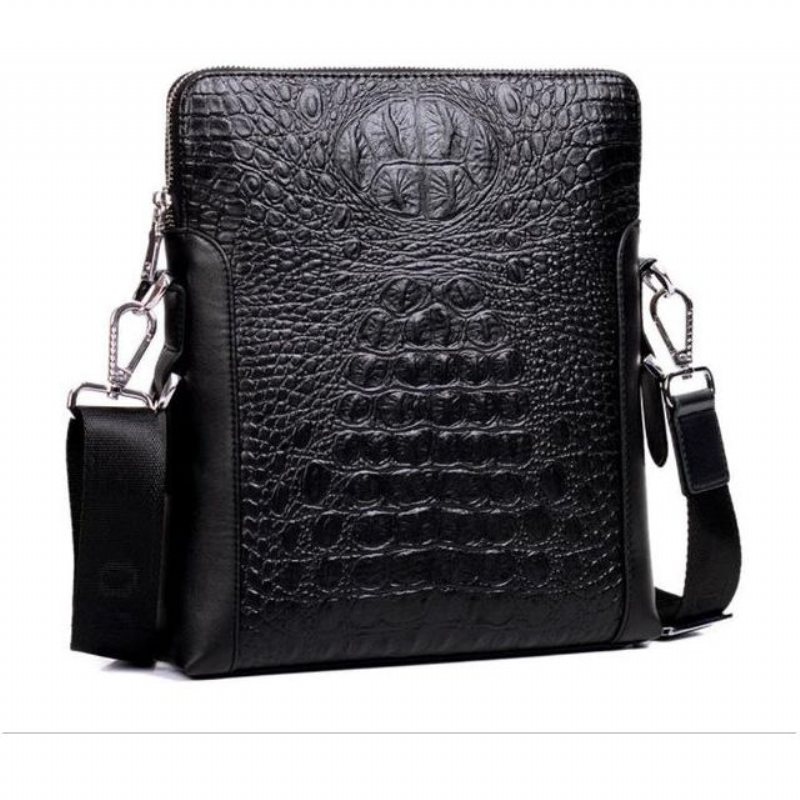 Skuldervesker Herre Luxury Crocstyle Business Skulderveske - Svart