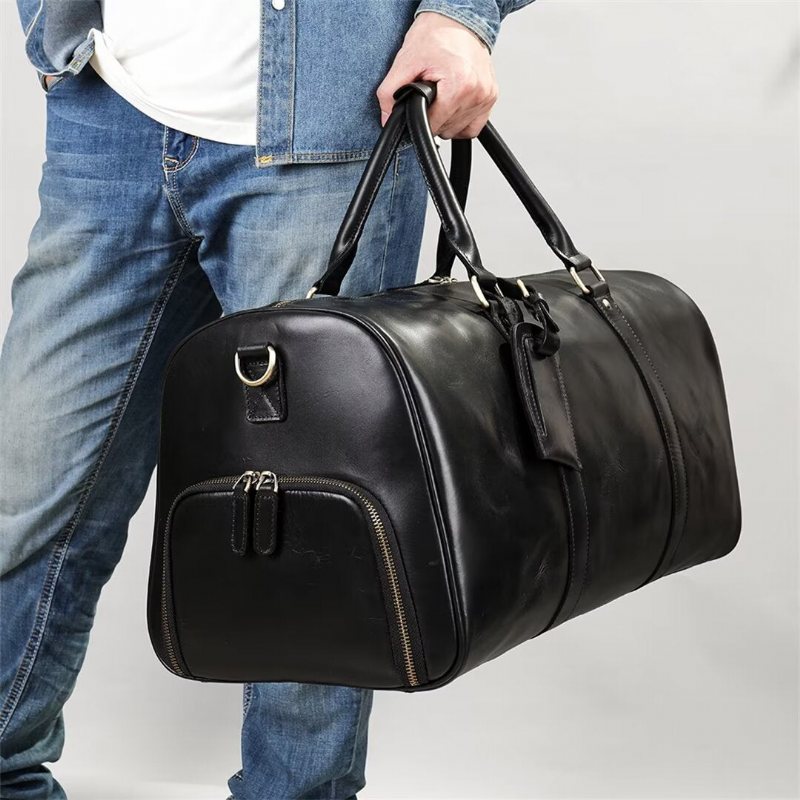 Skuldervesker Herre Luxury Leathercraft Casual Tote - Svart