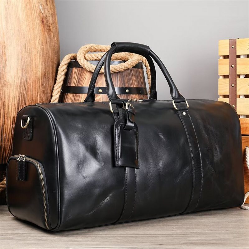 Skuldervesker Herre Luxury Leathercraft Casual Tote - Svart