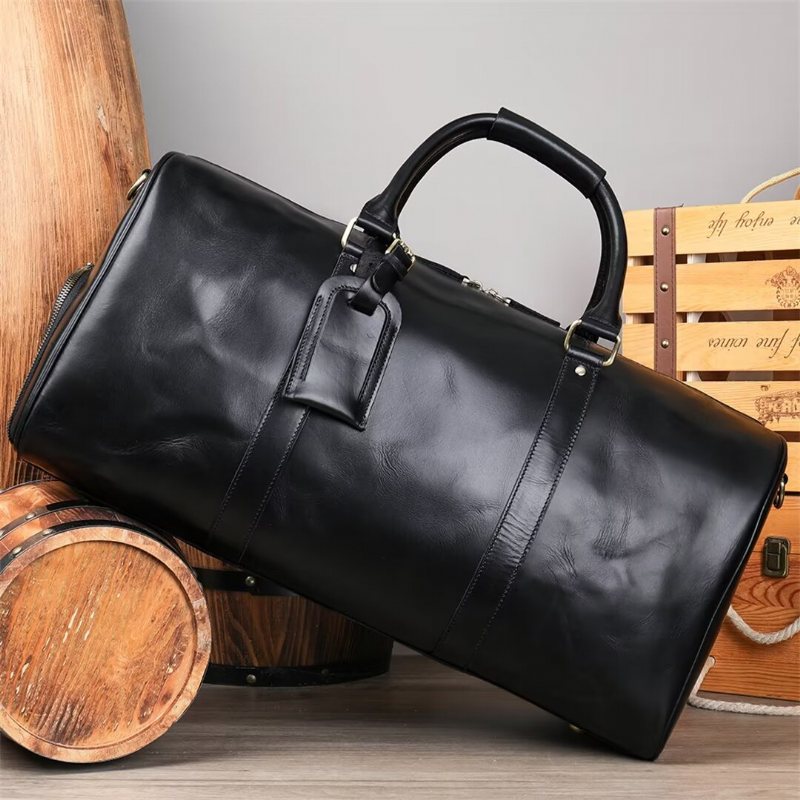 Skuldervesker Herre Luxury Leathercraft Casual Tote - Svart