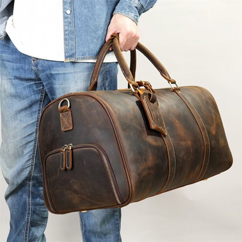 Skuldervesker Herre Luxury Leathercraft Casual Tote - Svart