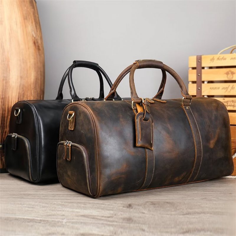 Skuldervesker Herre Luxury Leathercraft Casual Tote - Svart