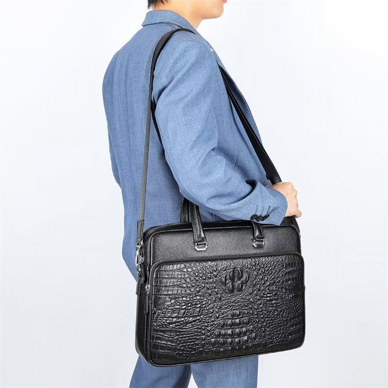 Skuldervesker Herre Pinnacle Prestige Alligator Tote - Svart