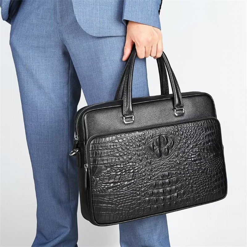 Skuldervesker Herre Pinnacle Prestige Alligator Tote - Svart