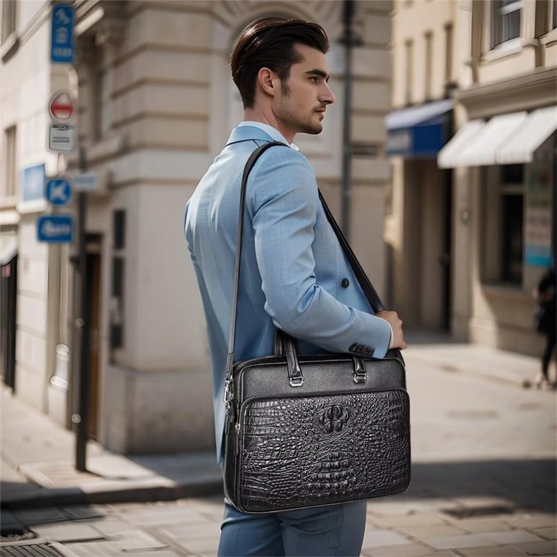 Skuldervesker Herre Pinnacle Prestige Alligator Tote - Svart