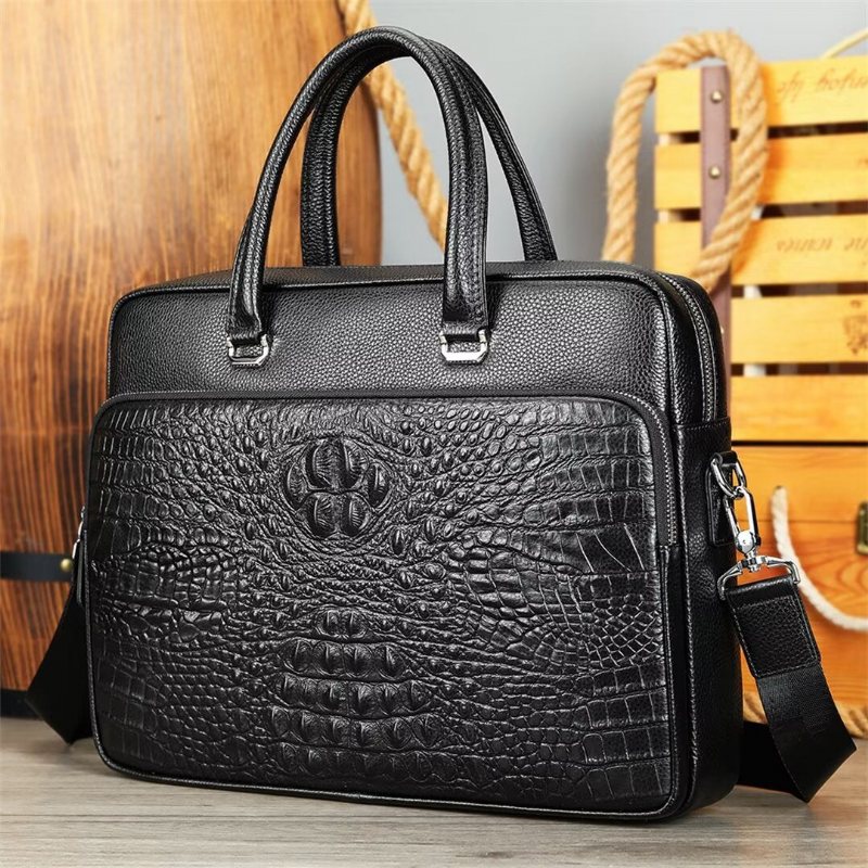 Skuldervesker Herre Pinnacle Prestige Alligator Tote - Svart