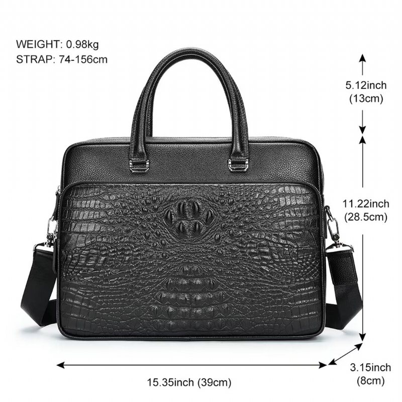 Skuldervesker Herre Pinnacle Prestige Alligator Tote - Svart