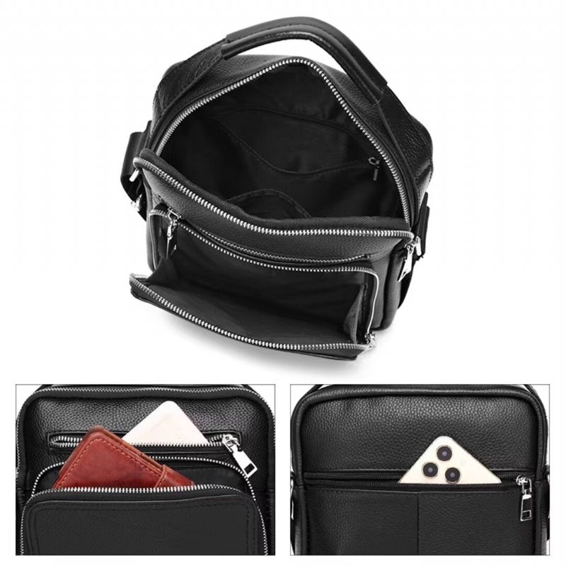 Skuldervesker Herre Sovereign Style Leather Brief - Svart