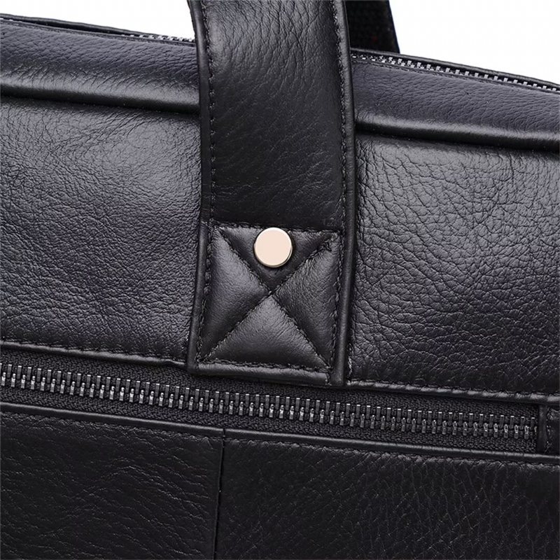 Skuldervesker Herre Square Sovereign Leather Tote - Svart