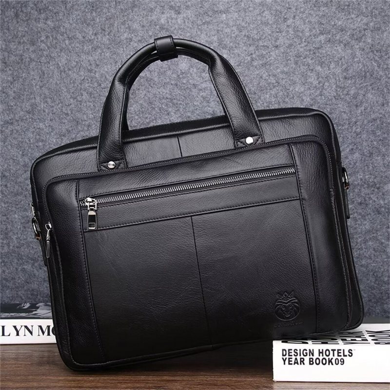 Skuldervesker Herre Square Sovereign Leather Tote - Svart