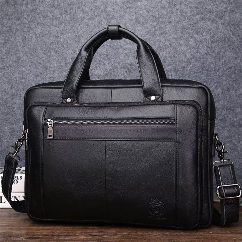 Skuldervesker Herre Square Sovereign Leather Tote - Svart