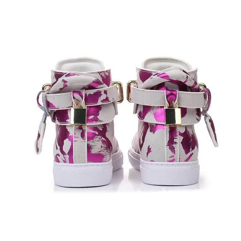 Sneakers Herre Graffiti Artisan Cow Leather High Top Sneaks - Lilla