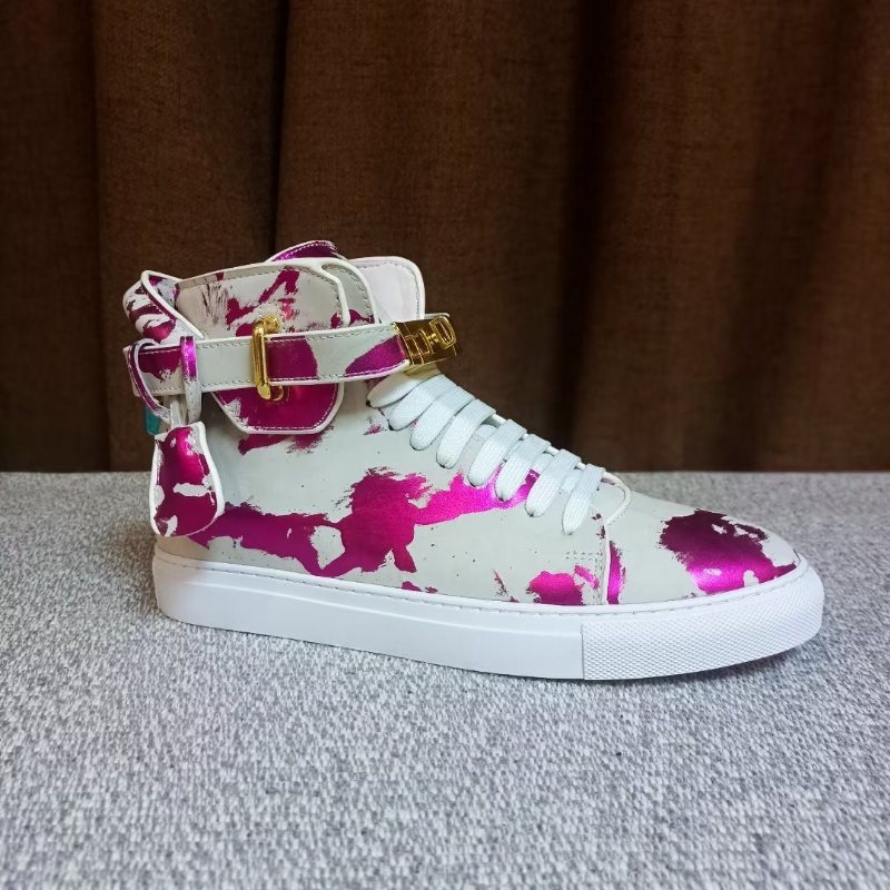 Sneakers Herre Graffiti Artisan Cow Leather High Top Sneaks - Lilla