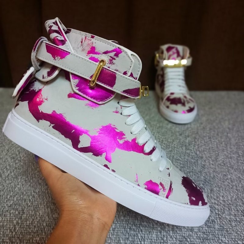 Sneakers Herre Graffiti Artisan Cow Leather High Top Sneaks - Lilla