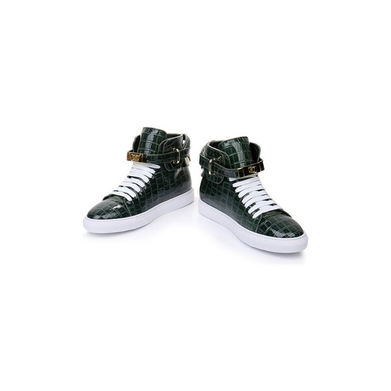 Sneakers Herre Luksus Crocemboss High Top Casual - Grønn