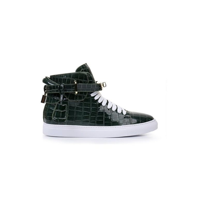 Sneakers Herre Luksus Crocemboss High Top Casual - Grønn