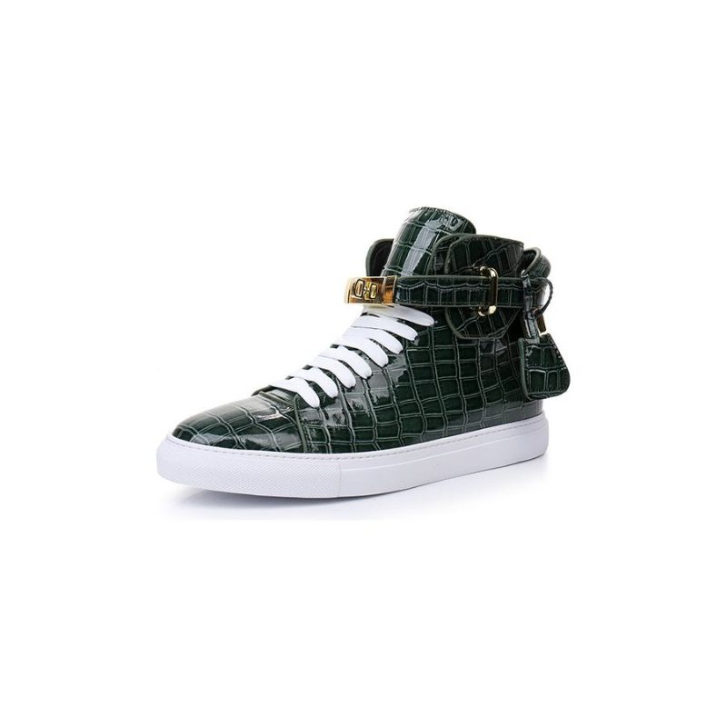 Sneakers Herre Luksus Crocemboss High Top Casual - Grønn