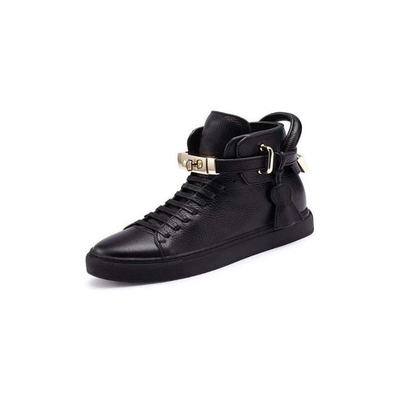 Sneakers Herre Luksus Glatt Mønster High Top Casual