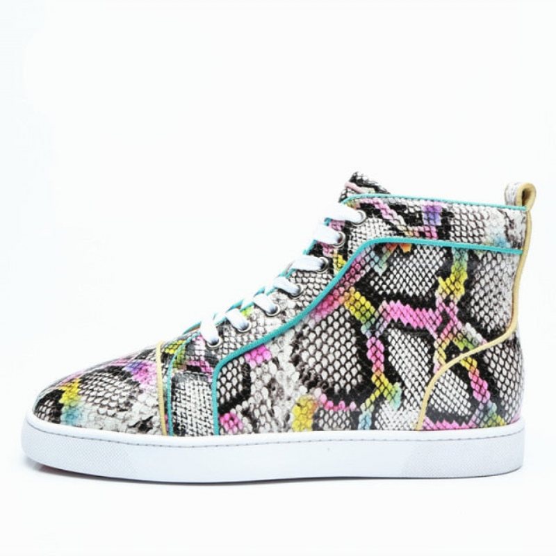 Sneakers Herre Snakeskin Chic Multicolor High Top Vanntette Sko - Eksotisk