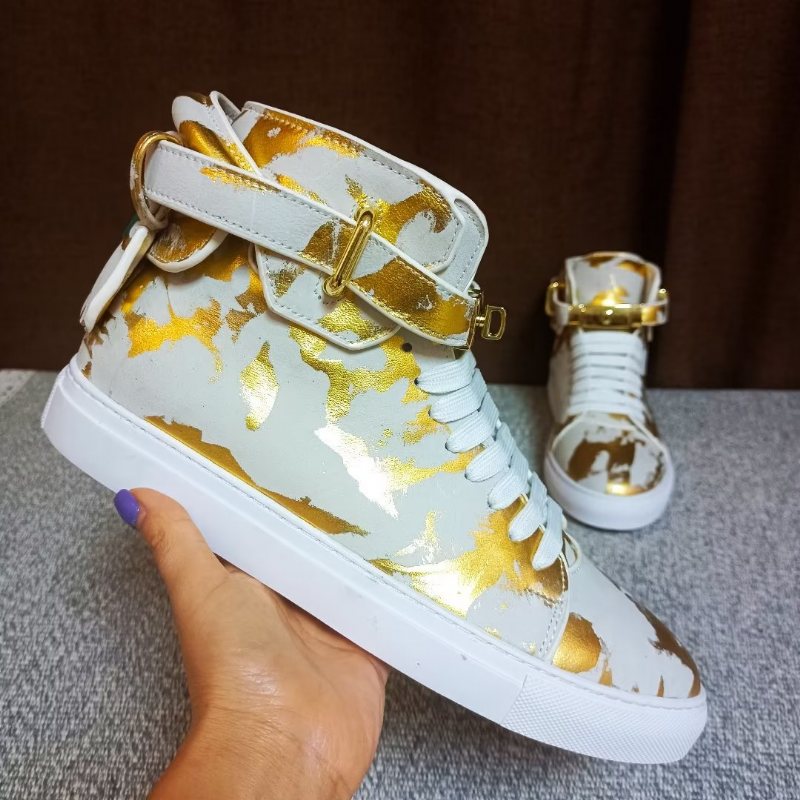 Sneakers Herre Urban Graffiti Chic Cow Leather High Tops - Gul