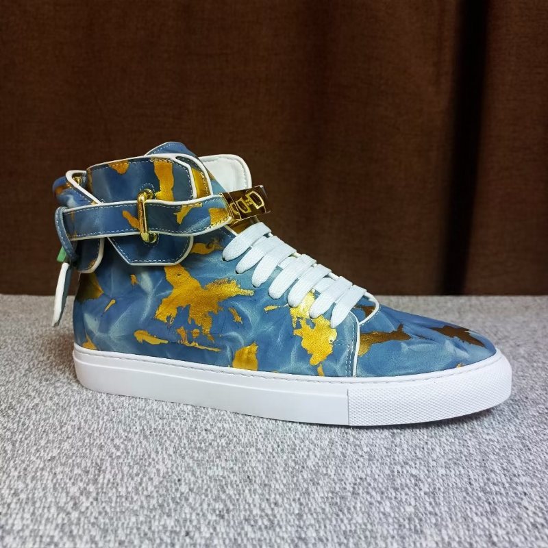 Sneakers Herre Urban Graffiti Chic Cow Leather High Tops - Blå